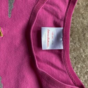 Girls sz 130 US 8 Hannah Andersson Overalls/shirt